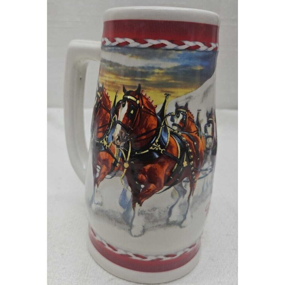 Budweiser Holiday Stein Collection 2010 "Dashing Through The Snow" Beer Mug - Picture 8 of 14
